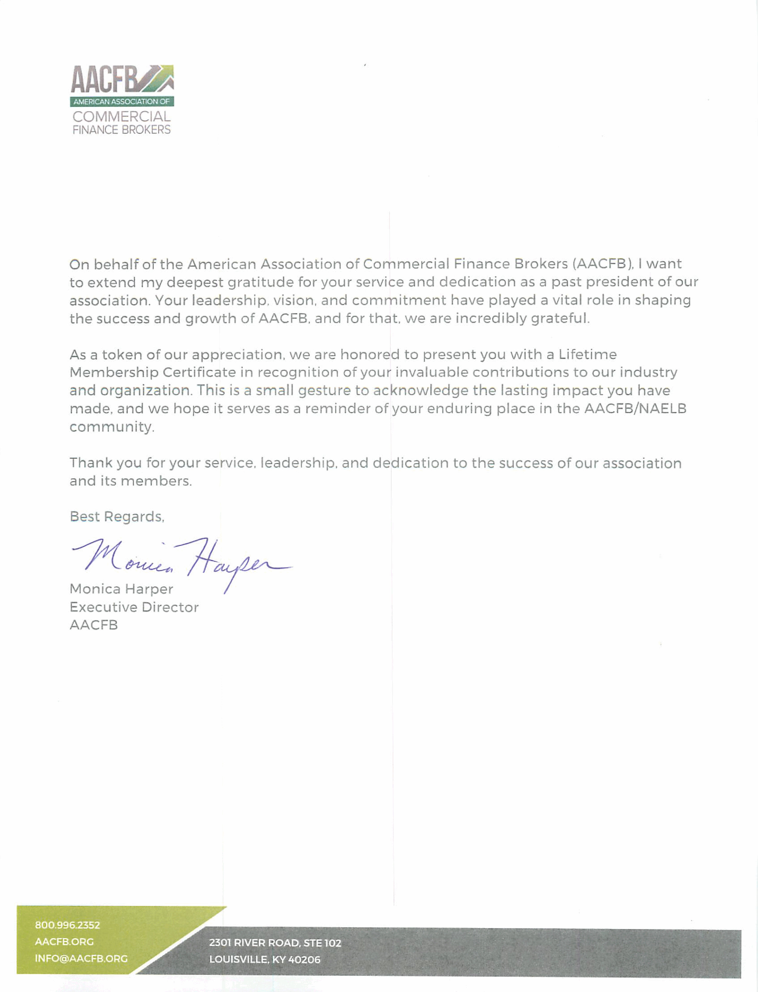 It's been an honor and a privilege to serve the commercial finance broker community